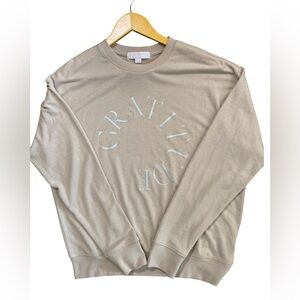 Spiritual Gangster Gratitude Crewneck Sweatshirt Medium Soft Neutral Pullover